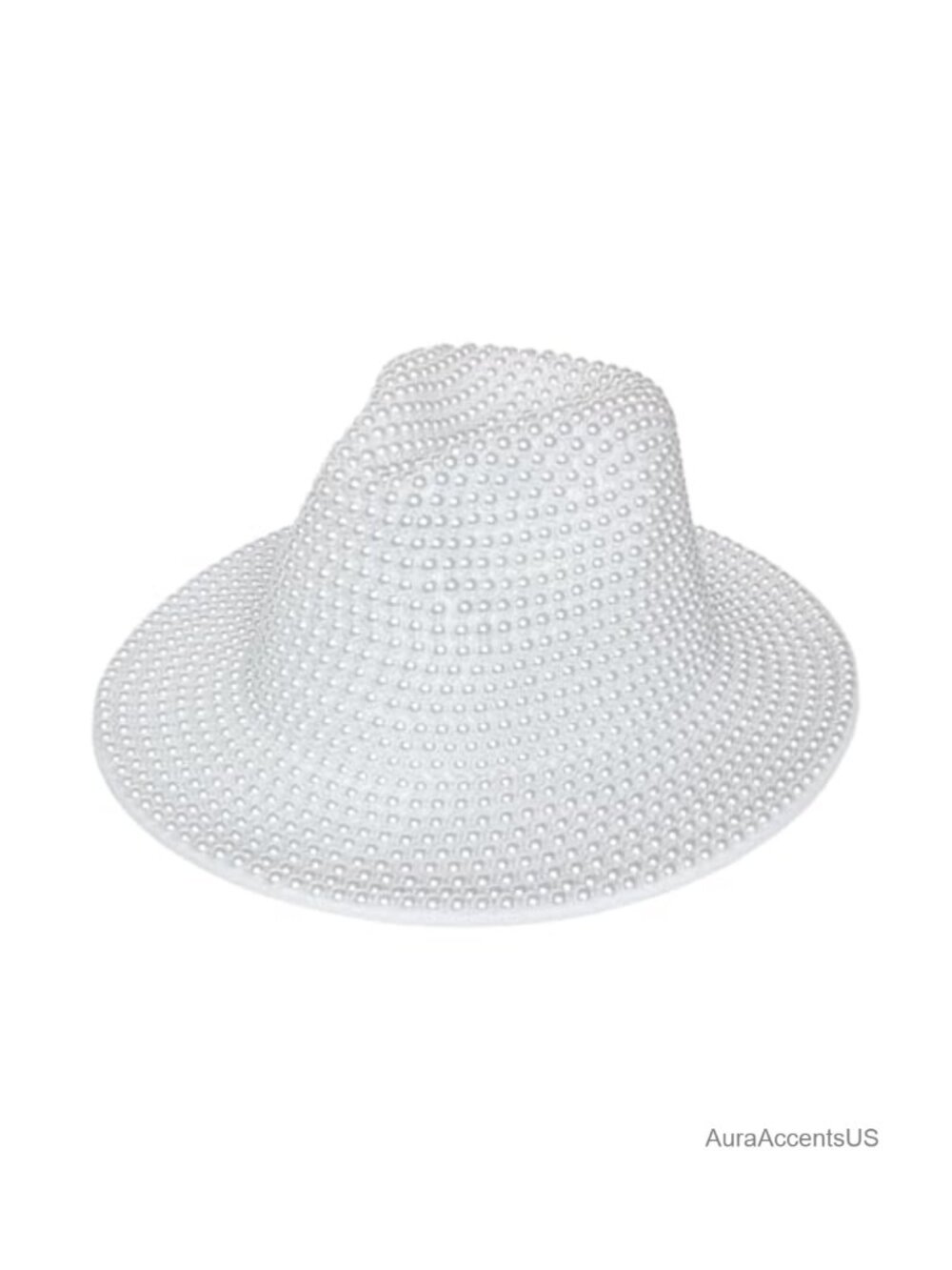 Rhinestone Fedora Hat Women Vintage Panama Cap Wide Brim Adjustable